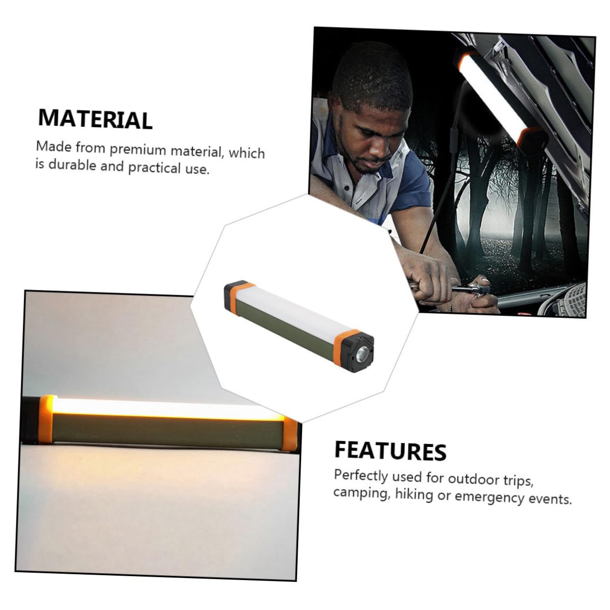 Kisangel USB Wiederaufladbare Campinglampe mit 3600 Mah Leichte LED Zeltleuchte aus Abs Tragbar für Camping und Notfälle