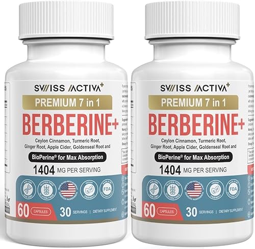 Suplemento 7 en 1 de berberina orgánica con bioperina 1025 mg Canela de Ceilán Raíz de cúrcuma Raíz de jengibre Vinagre de sidra de manzana