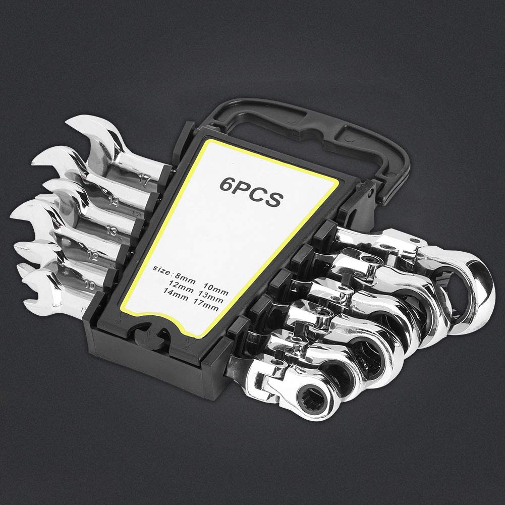 lyrlody 6Pcs Flexible Head Ratchet Wrench Set 8-17mm - Image 2