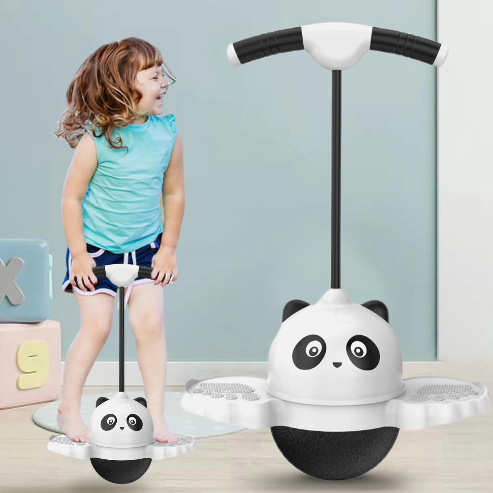 Genérico de Pelota Hinchable para niños, niños Saltando de Pelota con Mango | Bola de Ejercicio - Tema Animal de Animales de Dibujos Animados al Aire Libre para niñas para niñas para niños ad