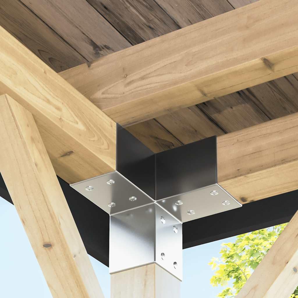 vidaXL Conectores de postes en Y 4 uds metal galvanizado 71x71 mm