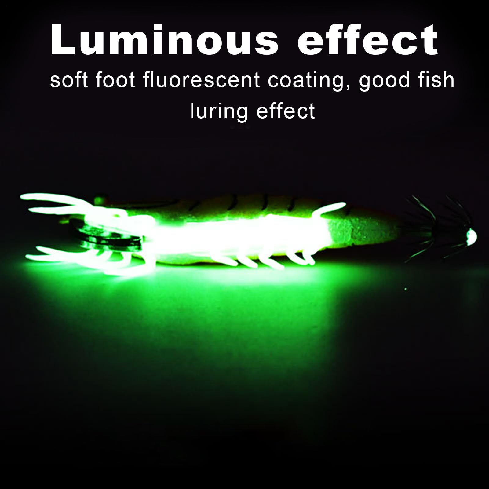 Cebo de Calamar | Cebos Artificiales De Calamar con Cuerpo Fosforescente - Cebo Blando Fluorescente Imitación para Principiantes Expertos Aficionados