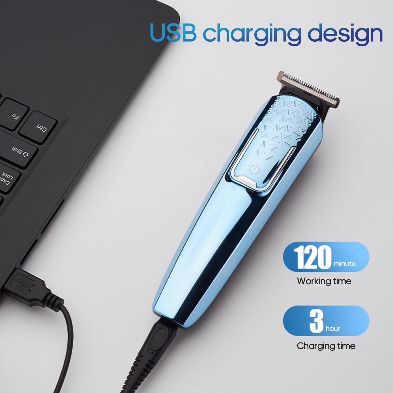 Brrnoo Elektrisches Haarschneideset für Männer, Kabellos Wiederaufladbar | USB Wiederaufladbar, 1000-mAh-Akku für 120-minütige Nutzung, 5 Austauschbare Köpfe, ABS-Gehäuse, für den Heim- und