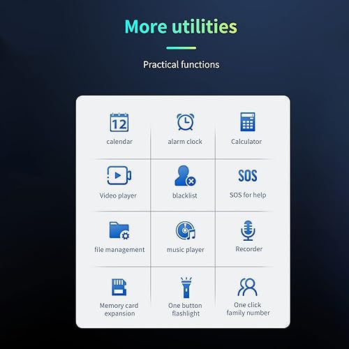 Miniatura 7 de Teléfono resistente 2G, teléfono celular desbloqueado para personas mayoresniños, teléfono móvil para personas mayores con pantalla de 2.6 pulgadas,