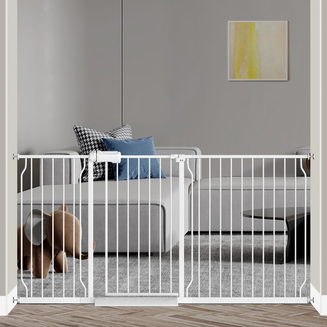 Fairy Baby Extra Wide Baby Gates 71.7-76.3 Inch, Auto Close Child Safety Gates for Stairs Banister Doorways Hallway,Indoor Safety Child Gates for Kids