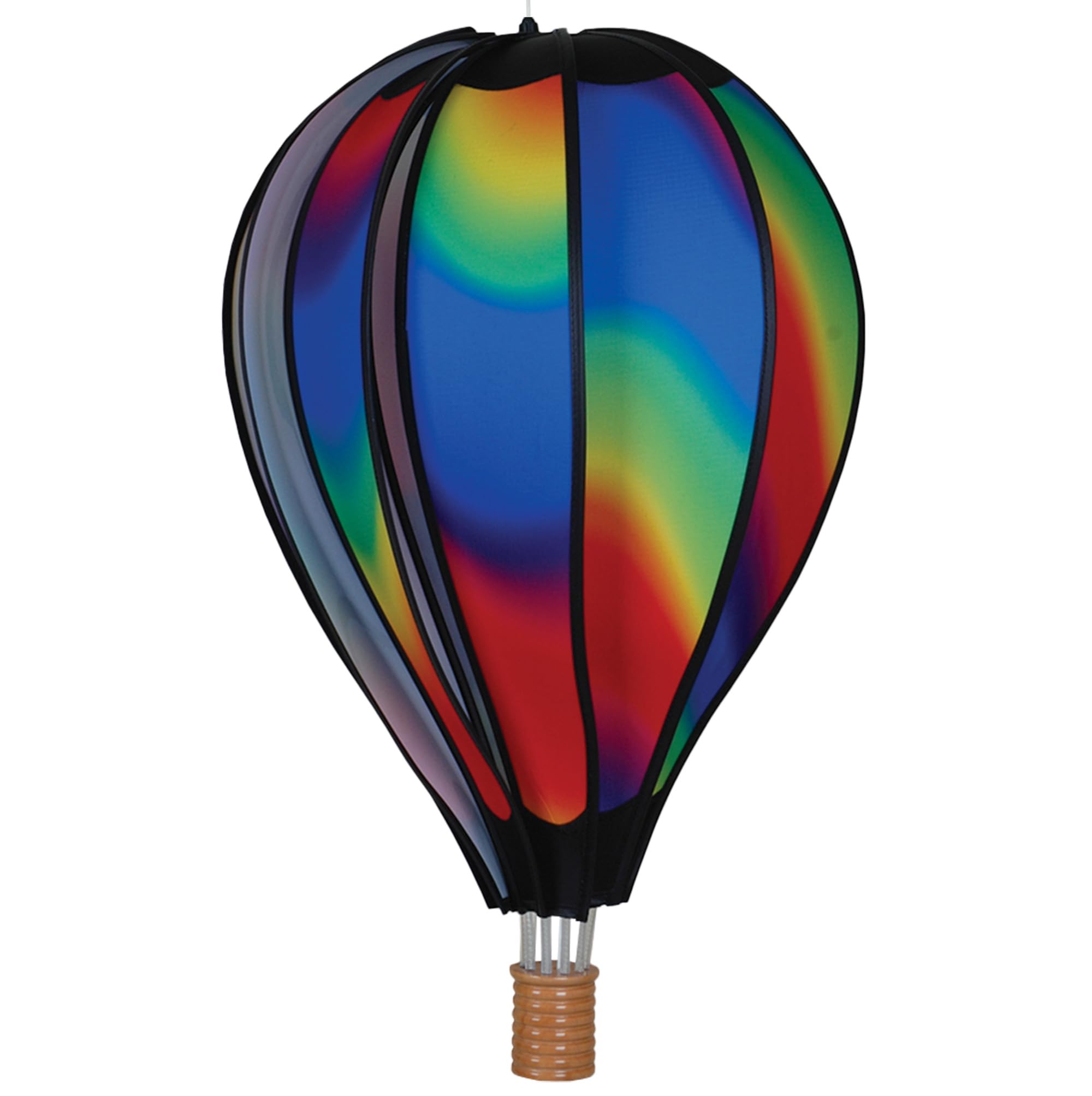 Hot Air Balloon Hanging Garden Spinner 22" - Vibrant Wavy Gradient Design, Weather-Resistant Outdoor Decor, Durable & Lightweight for Patios, Yards, and Gardens - Eye-Catching Wind Spinner