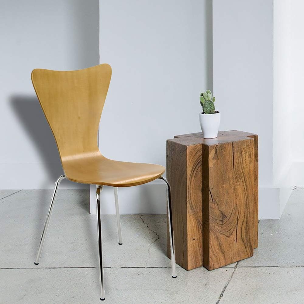 Legaré Furniture Modern Ergonomic Bent Plywood Chair for the Home, Office, or Work Space, Natural Beige