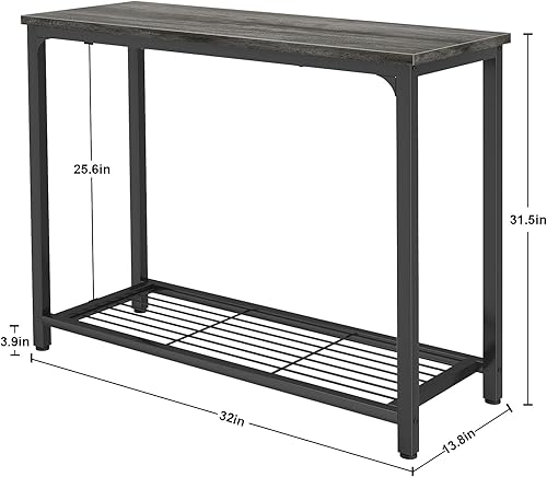 Miniatura 3 de Ecoprsio Console Table Sofa Table with Mesh Shelves, 2 Tier Entryway Table Foyer Table for Entryway, Front Hall, Hallway, Sofa, Couch, Living Room,