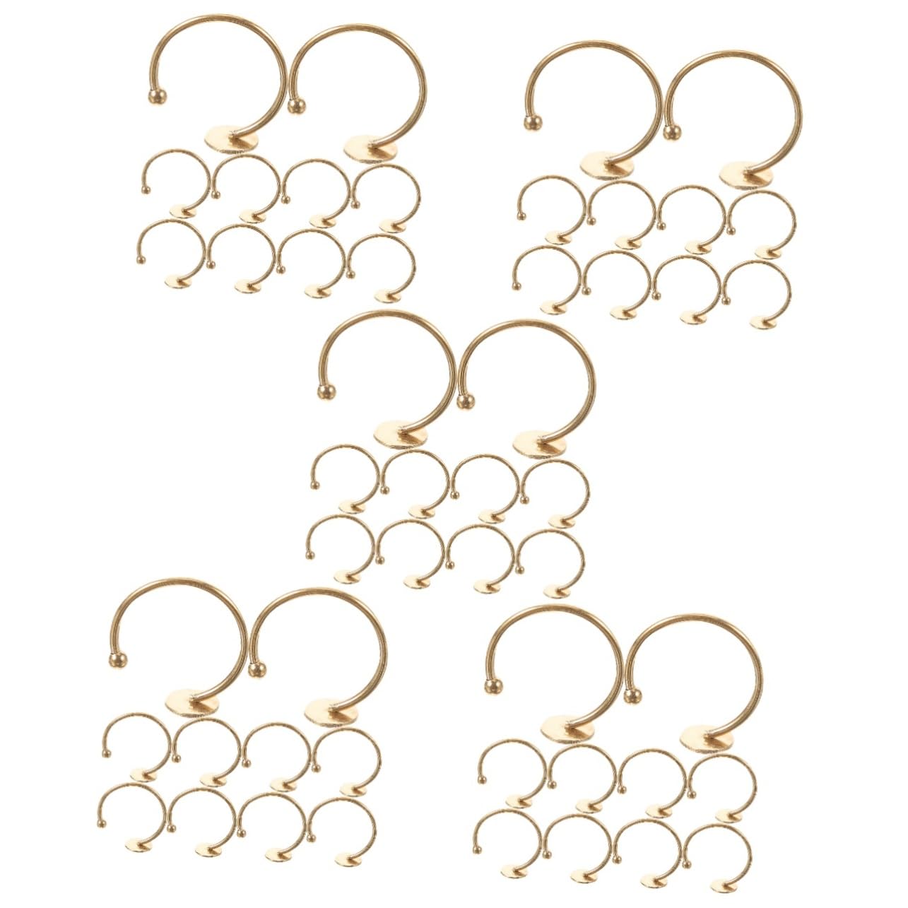 SHINEOFI 50pièces Anneaux Réglables Pour Fabrication De Bijoux Supports De Bagues Ajustables Matériel De Création