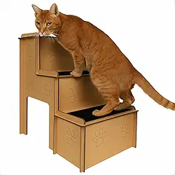 Escada Pet Em Mdf 6mm Para Cães e Gatos Com Carpete Preto Antiderrapante Para Animais Resistente