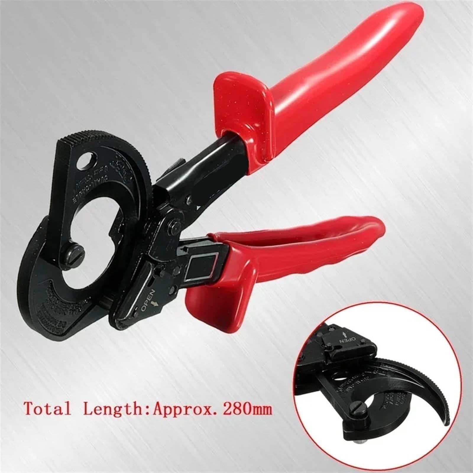 Alicates for cortar cables con trinquete, alicates for cortar cables aislados, herramienta profesional for crimpar terminales con trinquete para candados, cadenas y compactos metálicos(325A)