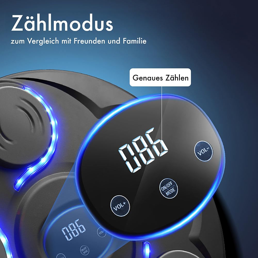 PEARL Sports Boxmaschine Erwachsene: Musik-Boxmaschine, 7 Schlagtakte, Zählmodus, LEDs, Display, BT, Akku (Boxmachine, Boxing Machine, Music)
