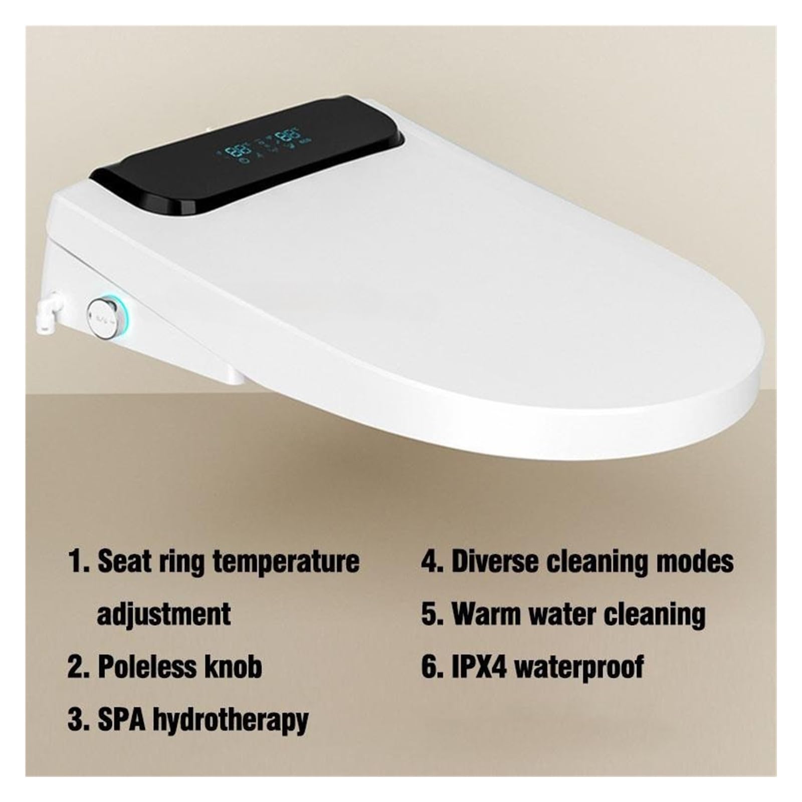 Inteligentna Nakładka Na Deskę Sedesową Elektroniczny Wydłużony Bidet Deska Sedesowa Lampka Nocna Ogrzewanie Deski Bufor Tłumiący Toaleta Solidna I Wygodna | A