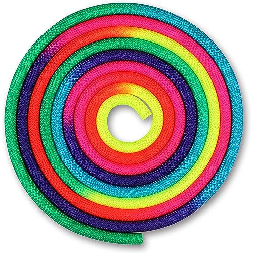DRUNA Cuerda para Gimnasia Rítmica Ponderada 165g 3 m (Arco Iris)