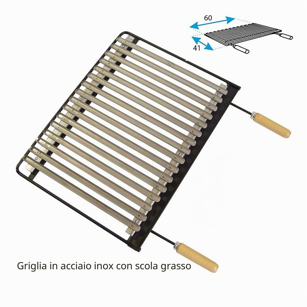 Imex El Zorro 71514 - Cassetto per Barbecue con griglia de Inossidabile - 61 x 40 x 33 cm