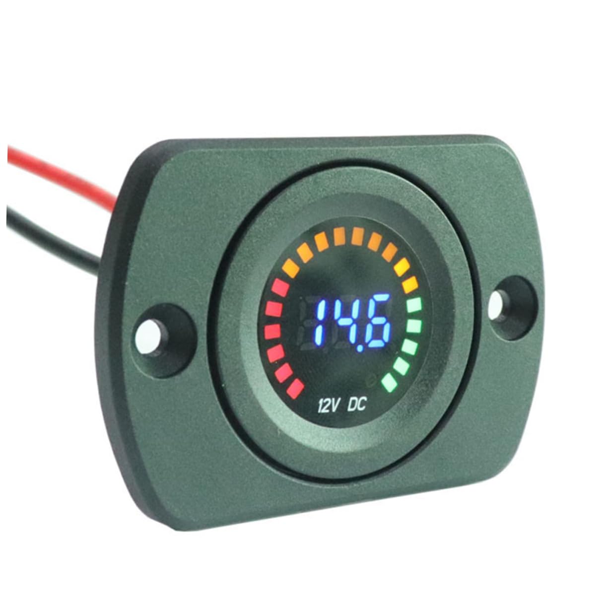 PartyKindom 3pezzi Voltmeter Digitale Per Auto e Display Led Tester Di Tensione Per Batterie Strumento Di Misura Compatto e Facile Da Installare Per Camper e Veicoli Off-road