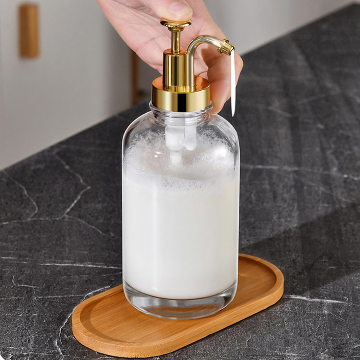 Gatuida 2pezzi Dispenser Sapone Liquido Ricaricabile Flacone Pompa Per Sapone Per Mani Shampoo Per Cucina e Bagno Anti-perdite Resistente e Versatile