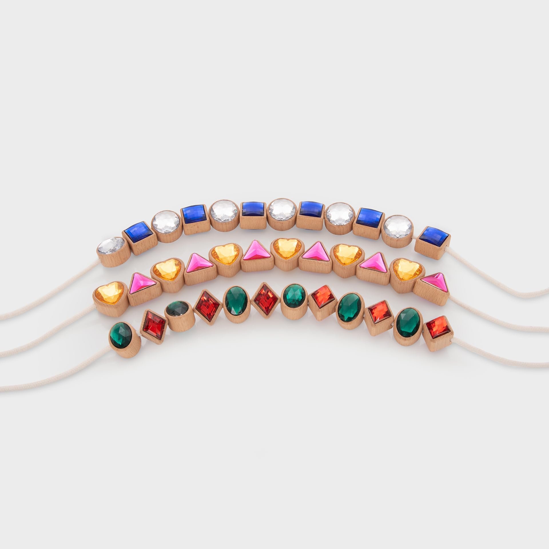 tickit Shape Lacing Jewels, FSC® - Juego de cuentas de madera para enhebrar
