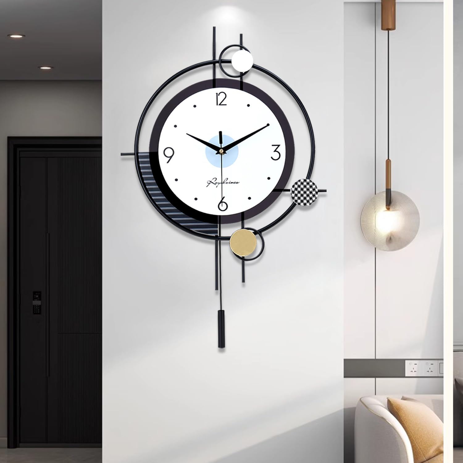 TOHOOYO Large Wall Clocks Silent Big Wall Clock Metal Creative Clock Non Ticking Battery Operated Quartz Modern Clock for Living Room Kitchen Bedroom Decorative Bathroom Outdoor Indoor 15 * 23 Inch