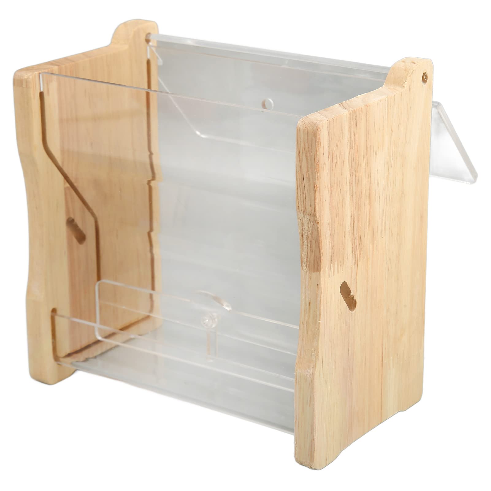 Chicken Feeder Saw, Automatic Large Capacity Clear Acrylic Rain Proof Poultry Feed Feeders Chick Bird Food Box for Budgies Cockatiel Quails Kit, No Waste Coc L S (S)