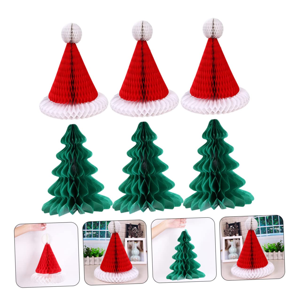 ORFOFE 12piezas Adornos Colgantes Forma De Para Decoración Navideña De Árbol y Sombrero De Navidad y Celebraciones