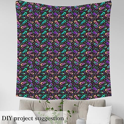 Tissu d'Halloween aux plumes fluorescentes imperméable 92x150cm - 3
