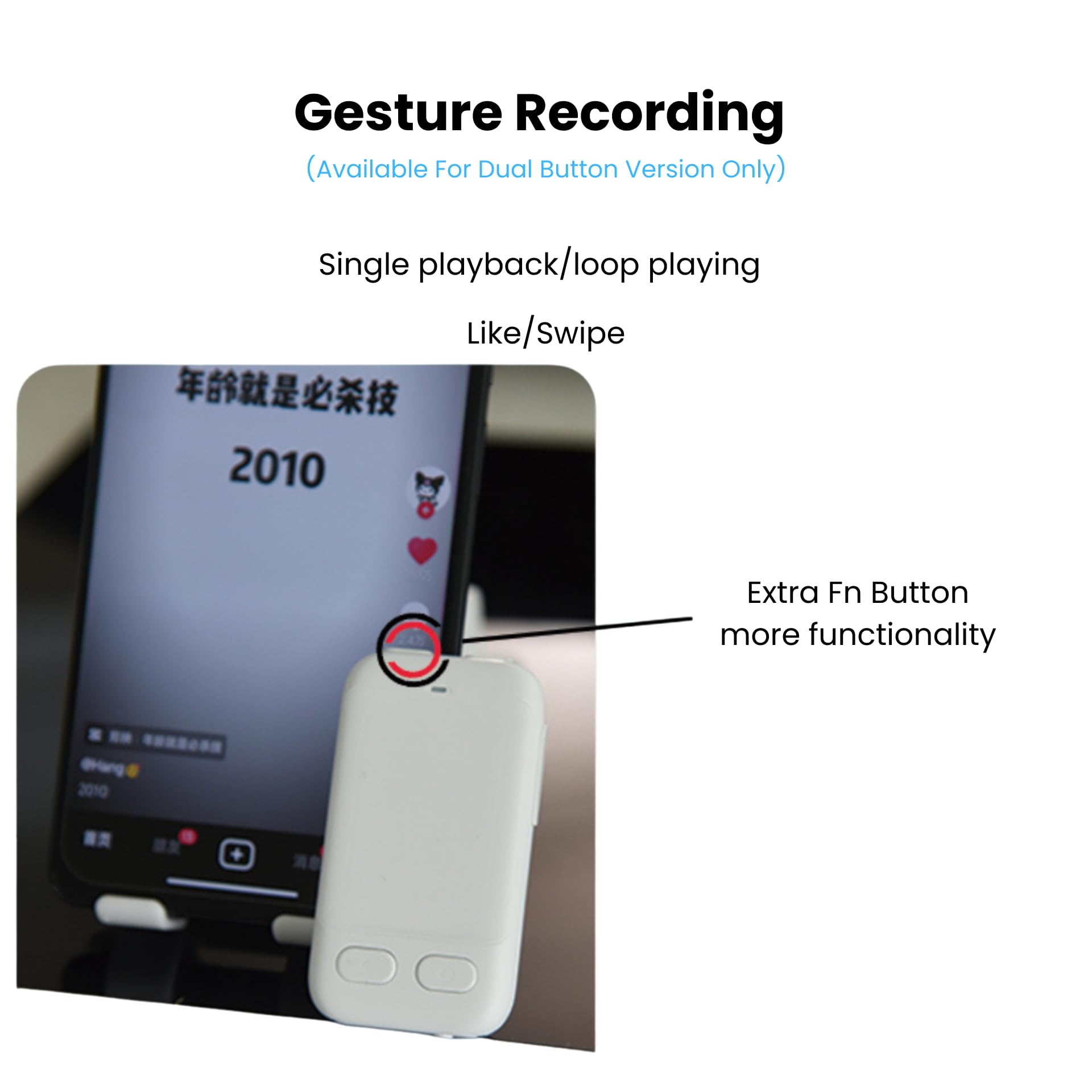 Cheerdots CheerTok Air TikTok - Mando a distancia con desplazamiento, control remoto Bluetooth para control de cámara, presentación Bluetooth, girador de páginas, disparador remoto inalámbrico para