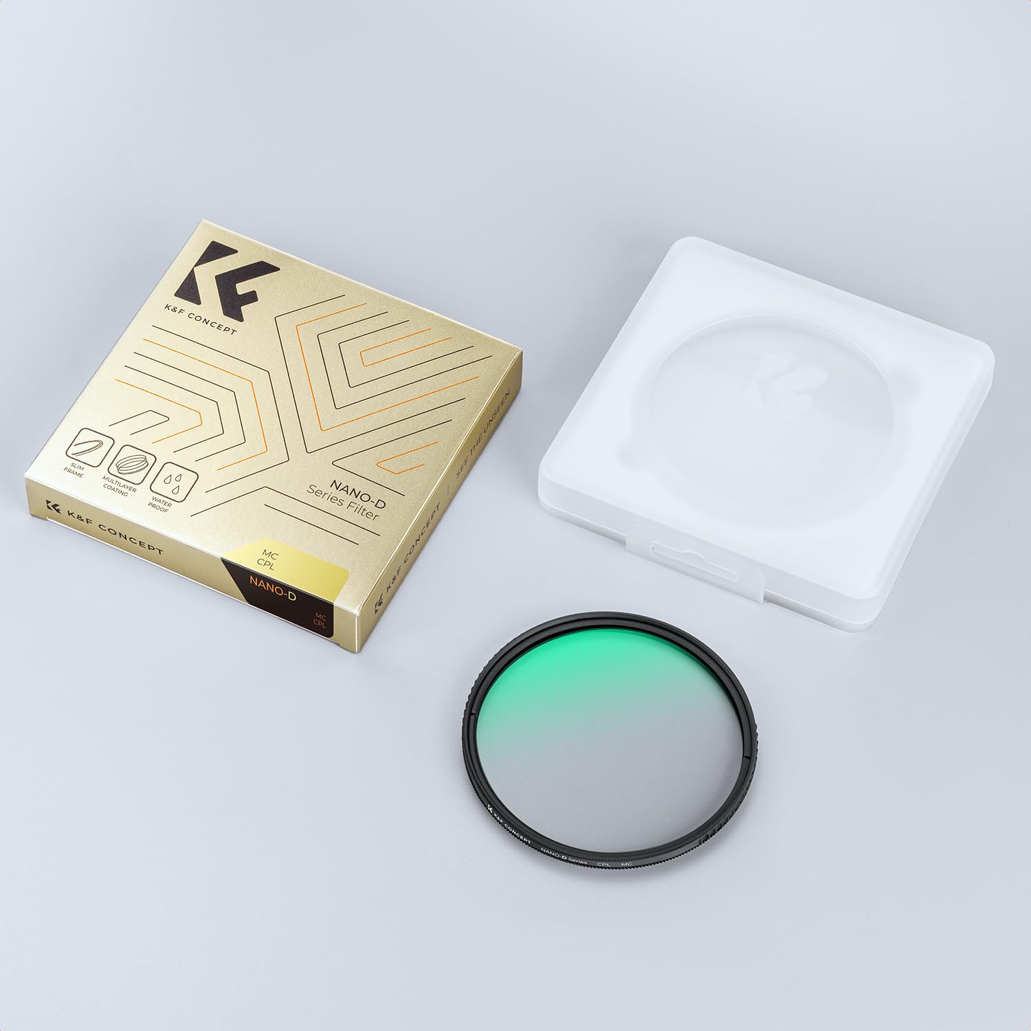 K&F CONCEPT Nano-D Filtro Polarizzatore Circolare 55mm CPL in Vetro Ottico con Nano-rivestimento a 24 strati per obiettivi 55mm