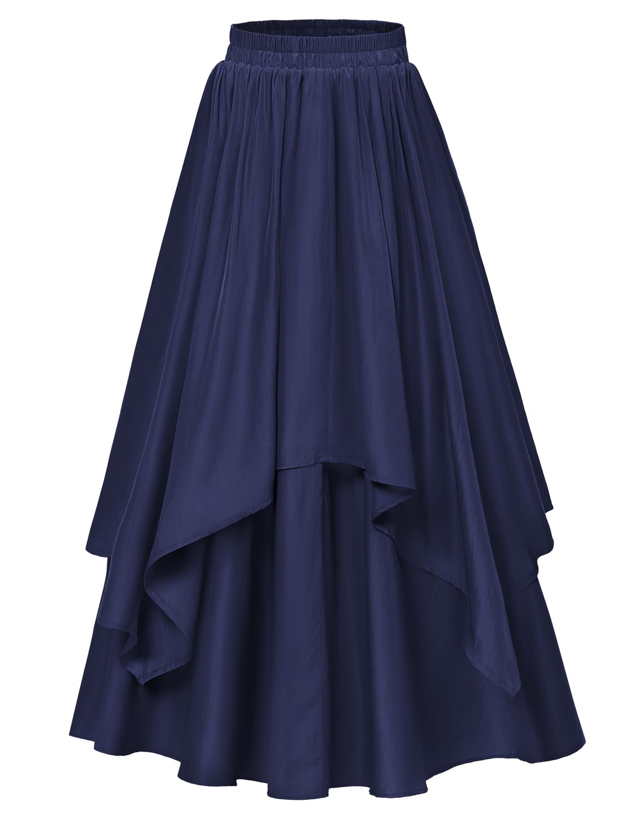 SCARLET DARKNESS Damen Mittelalter Rock Lang Elastische Taille Unregelmäßiger Saum Renaissance Maxirock