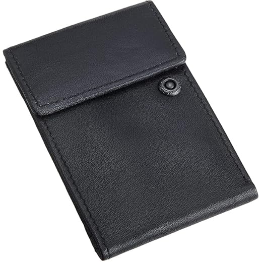 Black Leather Money Clip Wallet