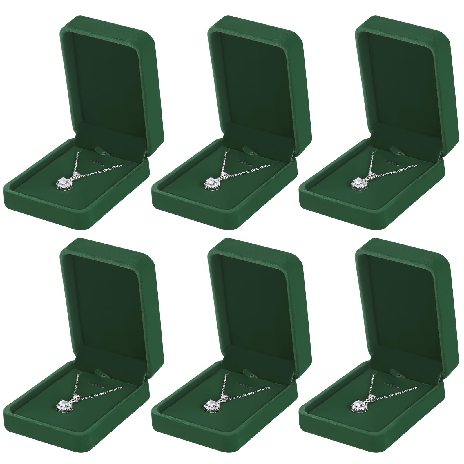 Boîtes à pendentifs pour fiançailles et mariage, lot de 6 écrins en velours