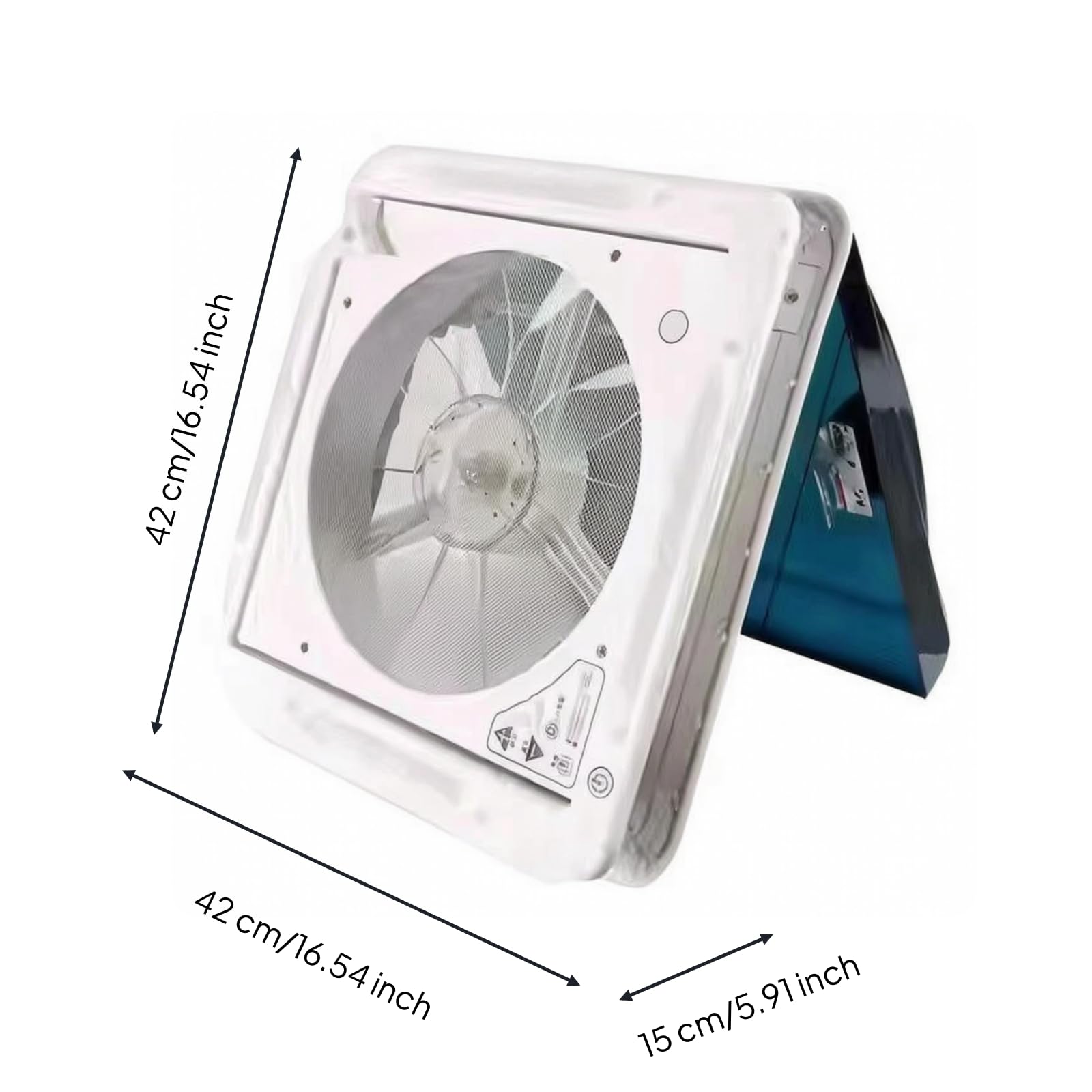 Ventilador de Techo para Ventilación, 12V 340_340 Modelo con Luz Y Control De Velocidad De Inversión