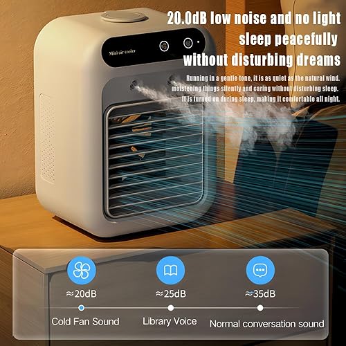 Miniatura 3 de Ventilador de escritorio con tanque de agua fría, mini ventilador de aire acondicionado, ventilador de enfriamiento de escritorio, recargable por