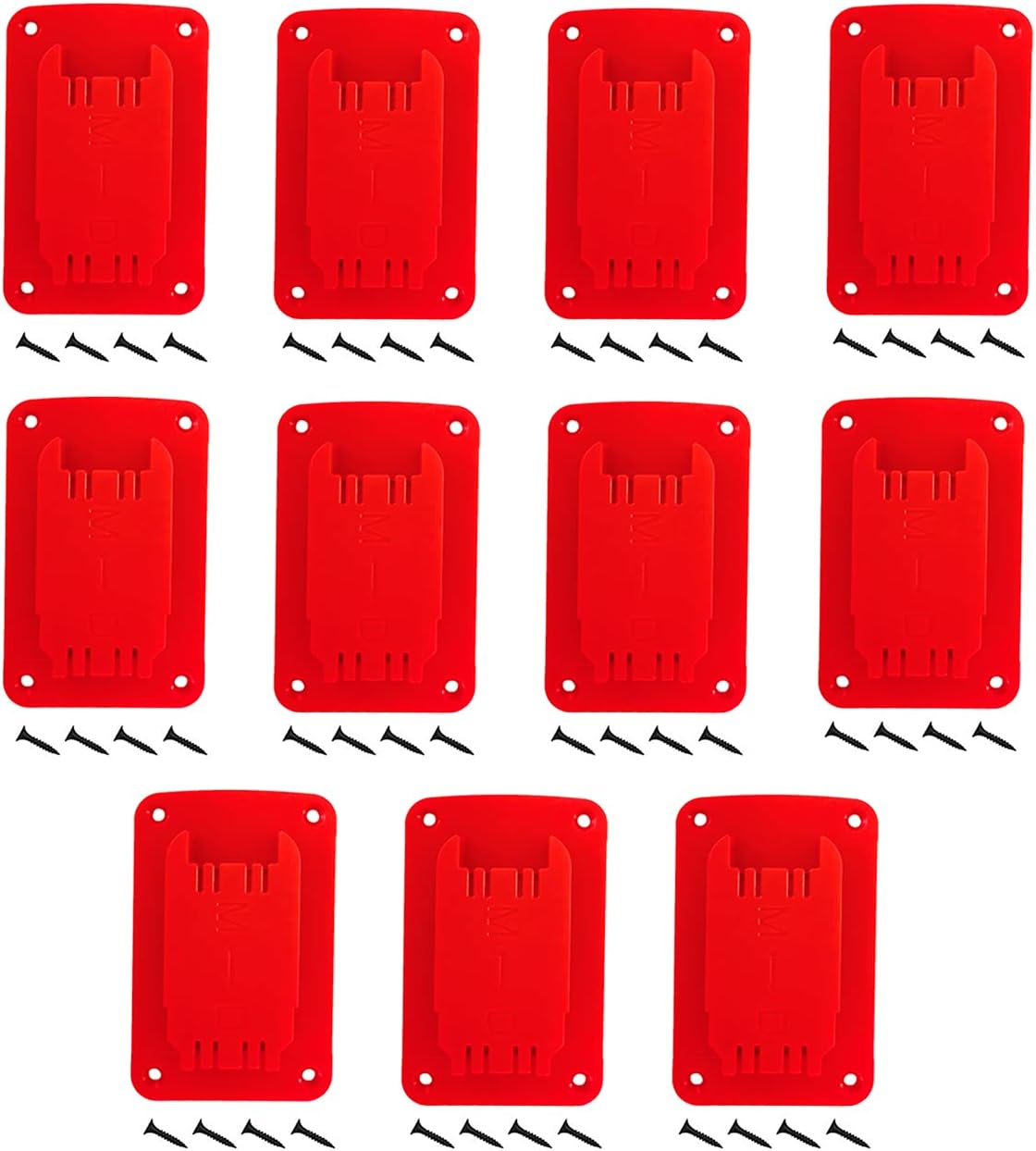 10Packs Tool Holders for Dewalt 20V Drill Mount Fit for Milwaukee M18 Tools (Red)