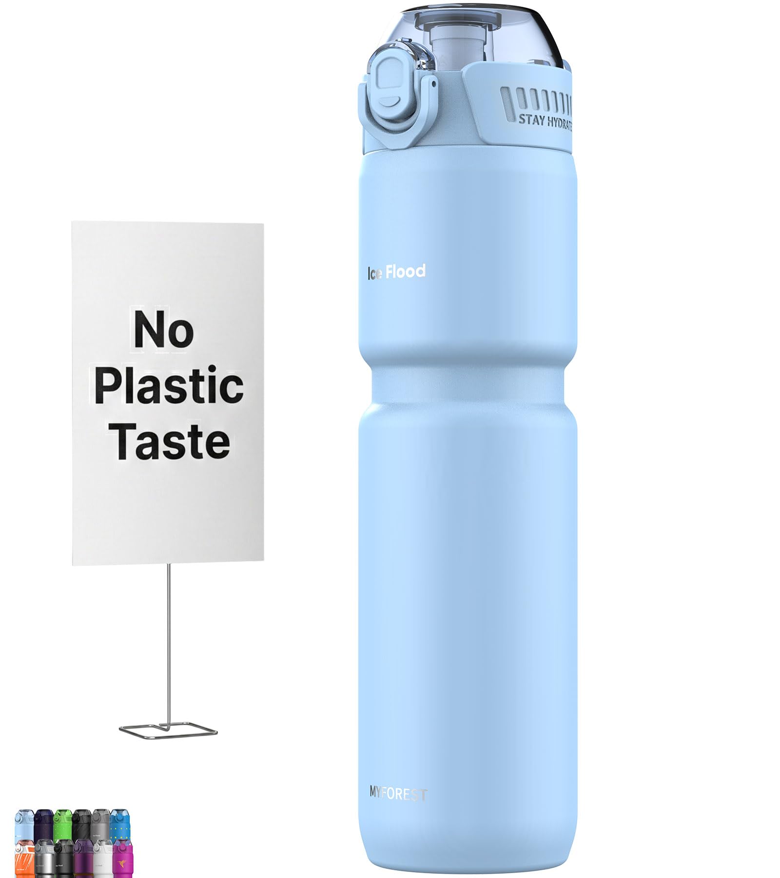 MYFOREST Insulated Bike Water Bottle, Odor-free Liner, 24oz 700ml