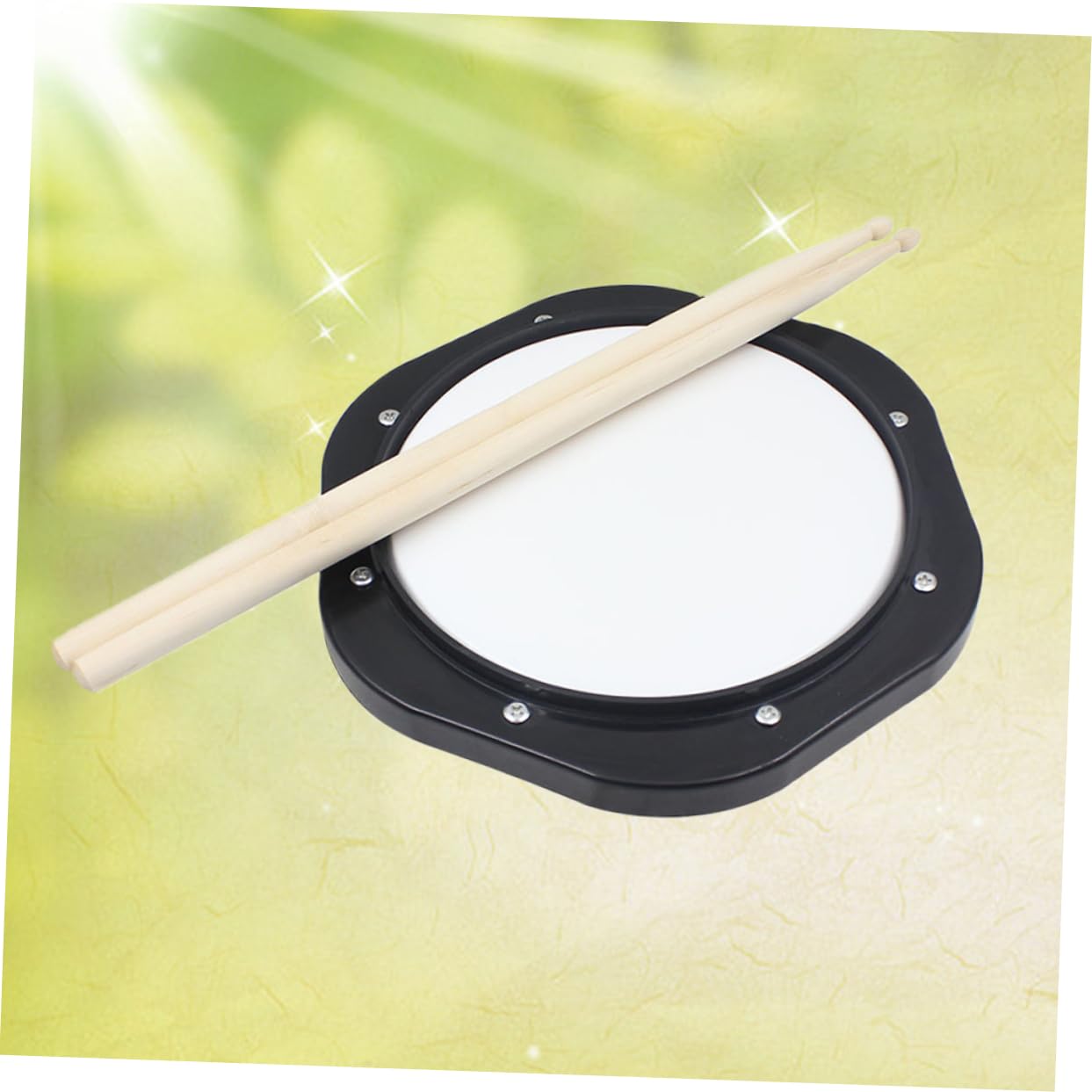 Pad de Práctica de Batería de 10 Pulgadas Negro, Juego Tradicional | Plástico, Gran Elasticidad y Atenuación Sonora, Incluye 2 Baquetas y Bolsa Negra de Almacenamiento