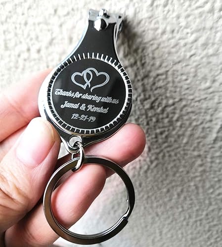 Miniatura 2 de 10 unidades de abrebotellas personalizadas, cortaúñas, llavero versátil y duradero, regalos de fiesta privados personalizados para bodas,