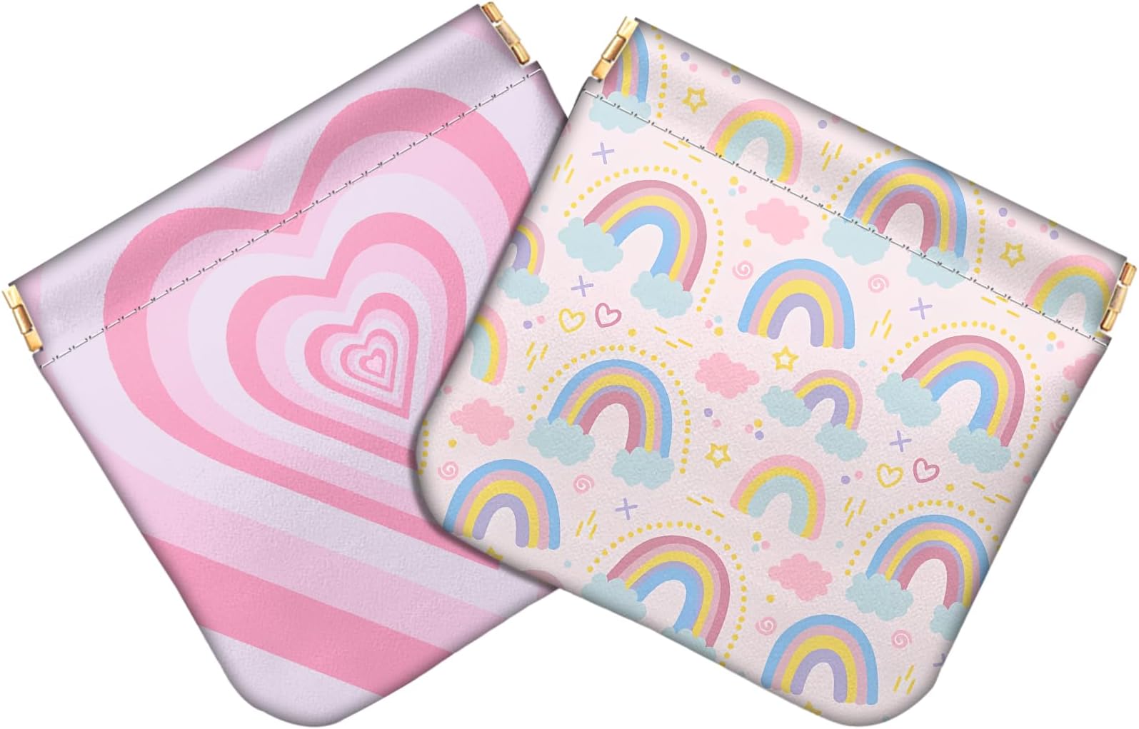 2 PCS Coin Purse Pouch Squeeze Soft Leather PU Mini Wallet Small Change Holder Cute Aesthetic for Women Girls Men