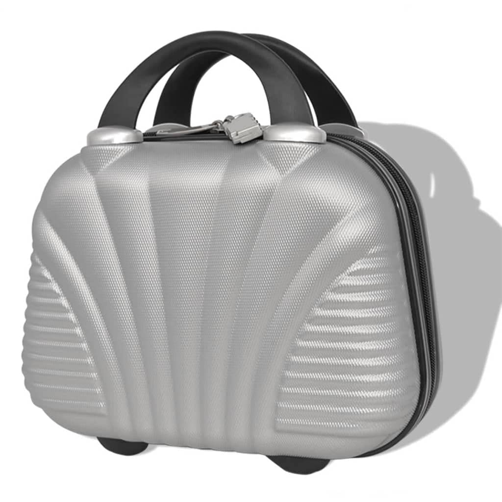 Juego de 4 ruedas rígidas de plástico ABS champán con cerraduras de seguridad y ruedas de 360 grados para viajes y transporte, plata, 76 x 48 x 28 cm