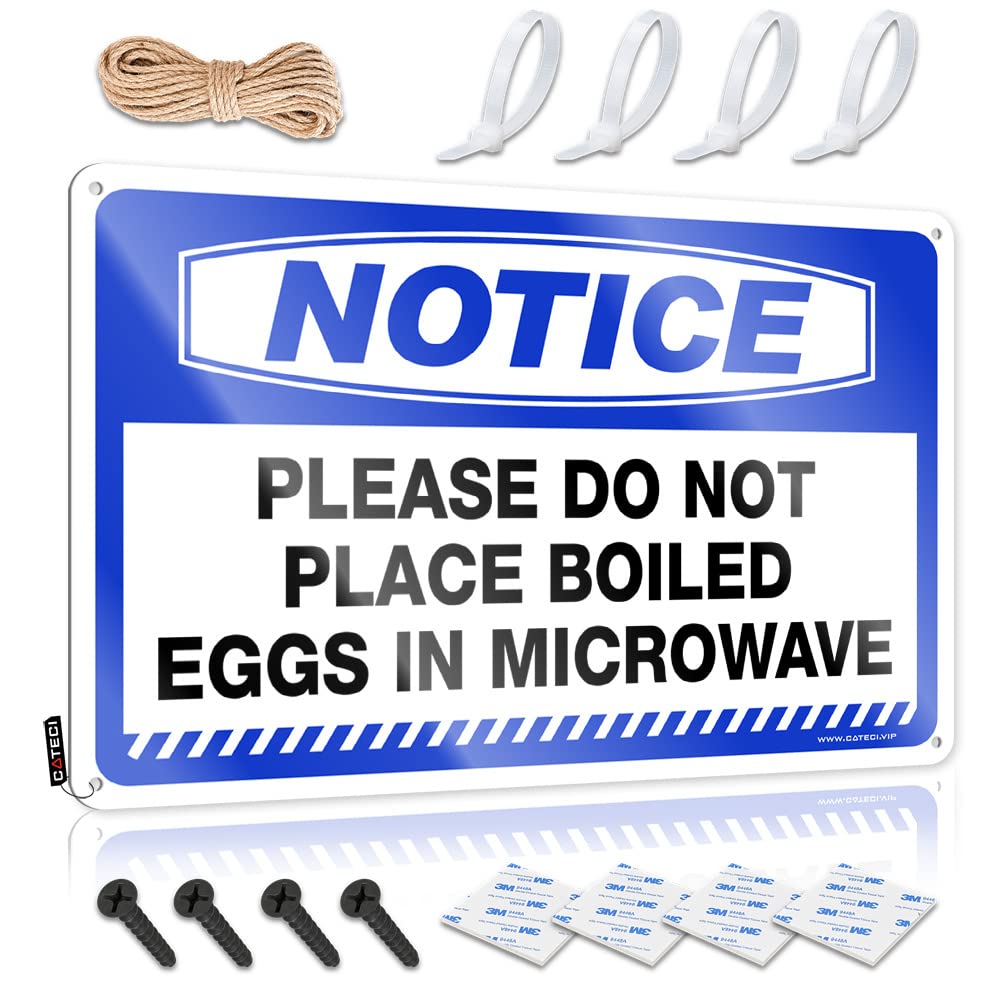 Notice Please Do Not Place Boiled Eggs In Microwave Funny Wall Signs Prints Decorative | Cozy Items Hanging Art For Fall Living Room(20X30CM)