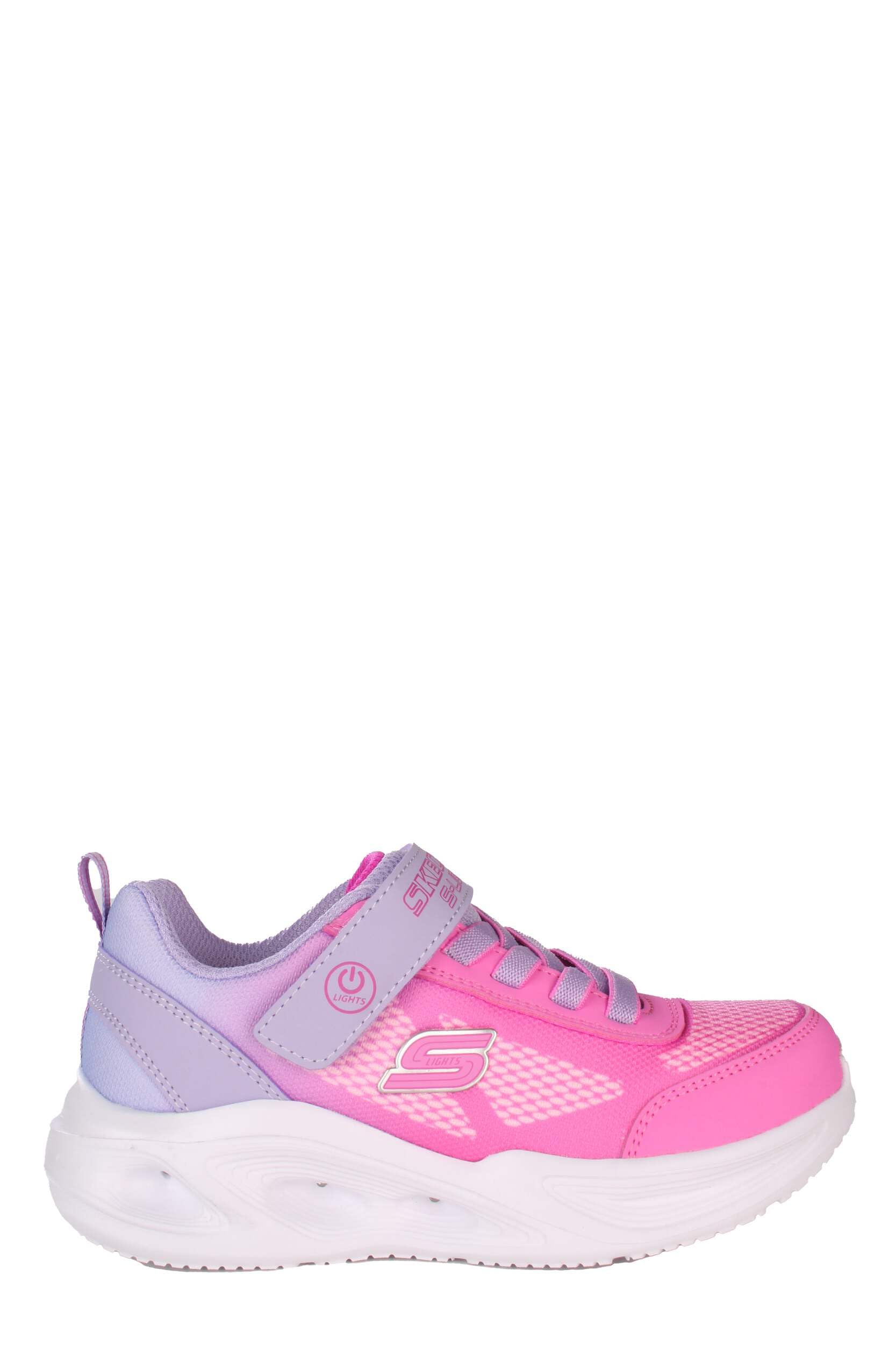 Skechers Girl's Skechers Sola Glow Ombre Deluxe Sneakers, Pink Mesh/Lavender Trim, 1 UK Child
