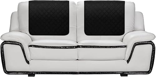 Miniatura 7 de Panelee 2 fundas para reposacabezas para silla reclinable, sofá, reposacabezas, protector de muebles para fundas de sofá reclinable (negro)