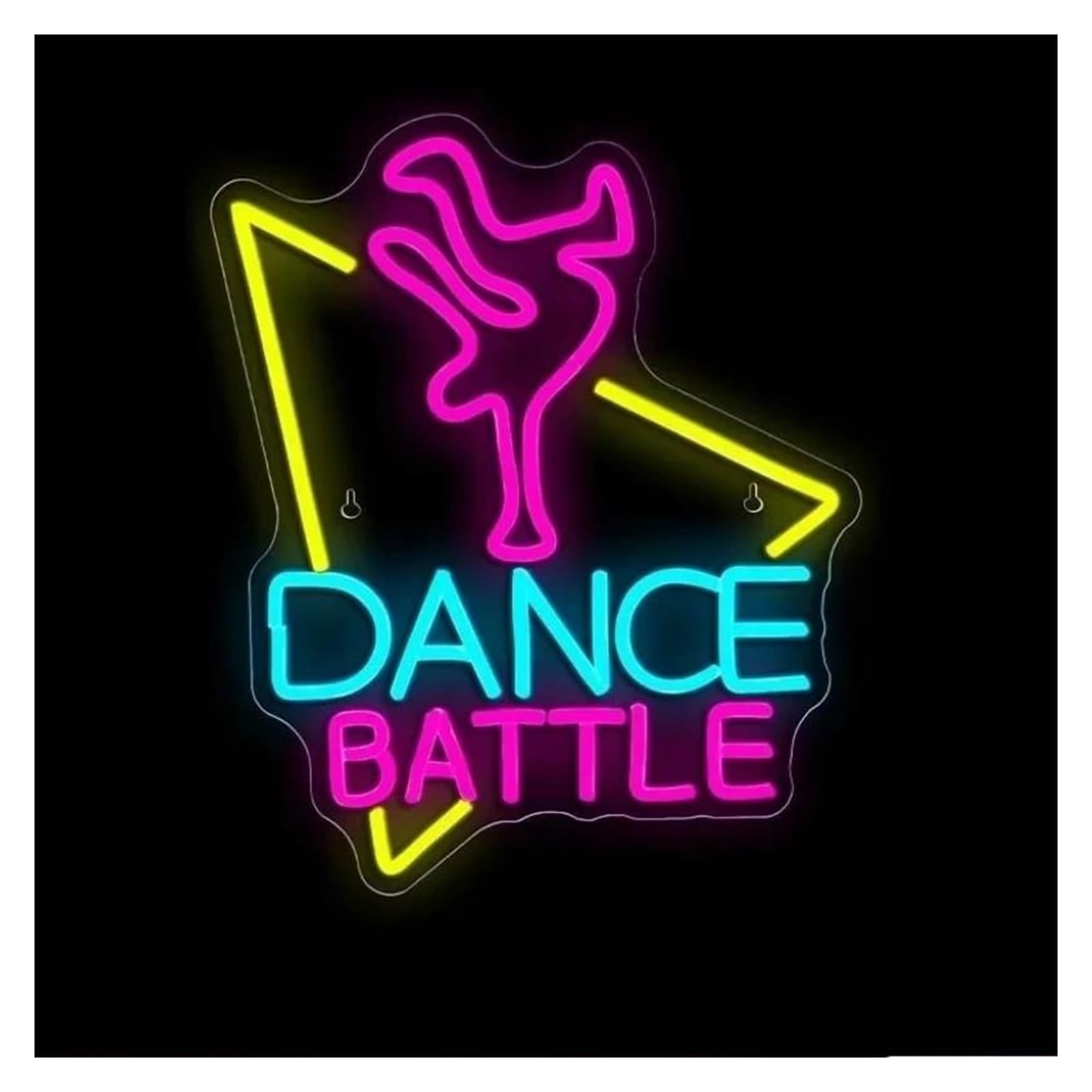Insegna al Neon Insegna Al Neon A LED Dance Battle Dimmerabile Per Sala Musica, Camera Da Letto, Bar, Feste Di Compleanno, Club, Decorazione Da Parete, 42cmx34cm