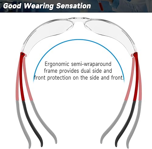 Miniatura 7 de Anteojos de seguridad ANSI Z87.1 resistentes a los arañazos para mujeres y hombres, gafas de laboratorio con protección UV para los ojos
