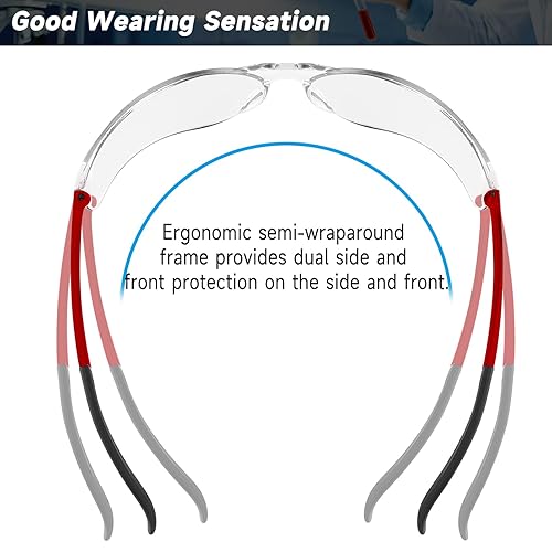 Miniatura 7 de Anteojos de seguridad ANSI Z87.1 resistentes a los arañazos para mujeres y hombres, gafas de laboratorio con protección UV para los ojos