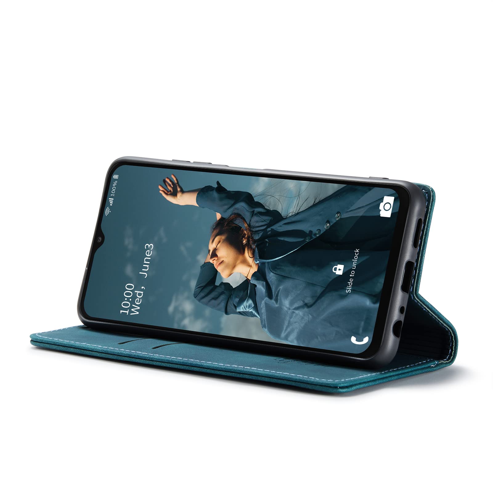 FCOZCKLOM Compatible with Samsung A23 Wallet Phone Case,Galaxy A23 Phone Case with Card Holder Kickstand Protective Flip Folio Leather Case Wallet for Samsung Galaxy A23 6.6 inch (Blue)