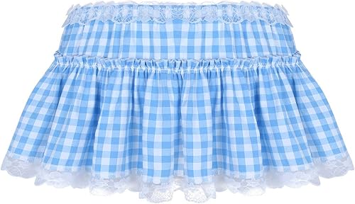 Miniatura 5 de Minifalda plisada de encaje a cuadros para mujeres y hombres, falda corta de anime para cosplay, lencería