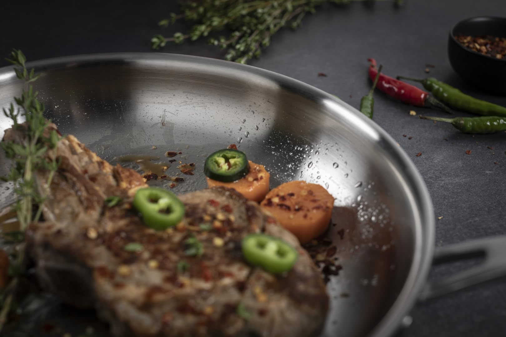 Kuhn Rikon Culinary Fiveply Oven Proof Uncoated Stainless Steel & Aluminium Frying Pan with Welded Stay-Cool Handle, 20cm. Induction Safe Pan. Dishwasher Safe Cookware Guarantee - Image 4