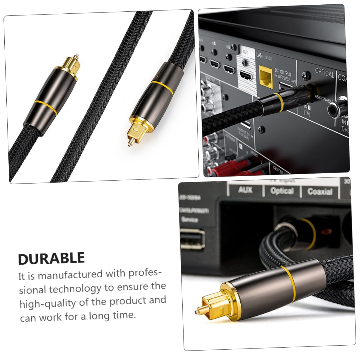 Homoyoyo Câble Audio Optique Numérique Mâle-mâle 15 Mètres en Fibre Optique Protection, Conductivité Améliorée, pour Enregistreurs Vidéo et Équipements Audio