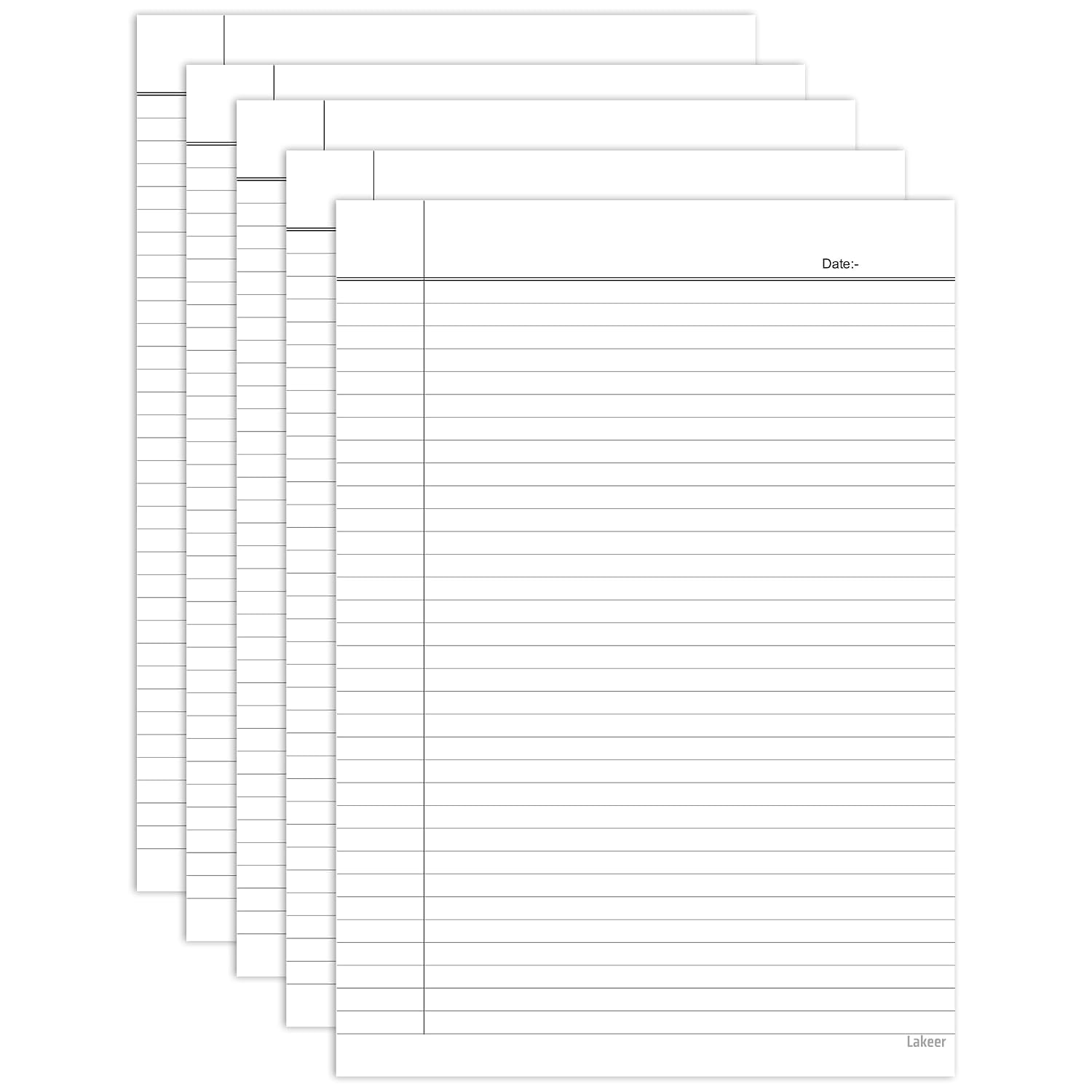 One Ruled Paper Lakeer A4 Single Side Ruled Paper - 100 GSM Thick Paper, Pack of 100 ...